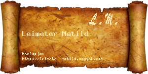 Leimeter Matild névjegykártya